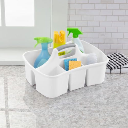 Sterilite 6-Pack Divided Ultra Caddy, Portable Plastic Storage Organizer for Bathroom - Large Organization Holder and Container for Sink, Laundry, and Kitchen Cleaning Supplies - size: 6 Pack