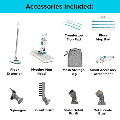 BLACK+DECKER Steam Mop, Floor and Handheld Steamer, Multi-Purpose Steam Cleaner with 6 Attachments, Corded (BHSM15FX08) - style: Steam Cleaner w/ 6 Attachments
