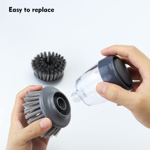 DAPOWER Replaceable Brush Head - 2 Pack (Grey - Nylon Bristles) - color: Grey - Nylon Bristles