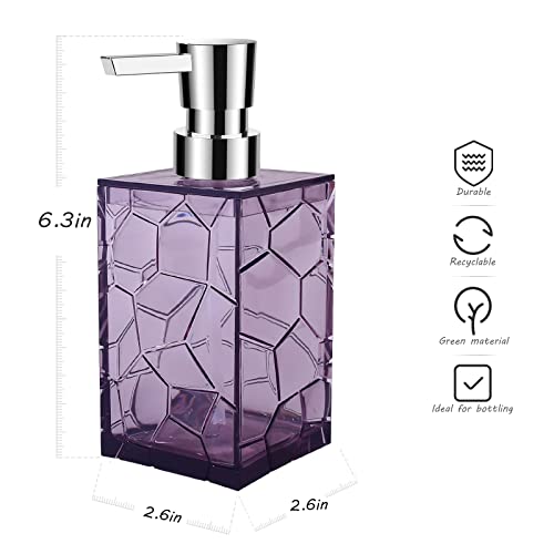 YAUKPH 2 Pack Lavender Purple Rust Proof Soap Dispenser | Acrylic material for bathroom and kitchen countertops - color: 2 Pack Purple