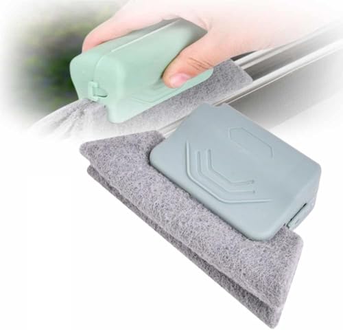 Window Groove Cleaning Brush, 2025 New Hand-held Magic Window Track Cleaner Tools Set,Groove Cleaning Brush Window or Sliding Door for Sliding Door, Sill, Tile Lines, Shutter (Gray) - color: Gray