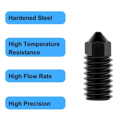 9Pcs 3D Printer A1/A1 Mini Hardened Steel Nozzles kit for A1 Mini /A1 Hotend, A1 Hardened Steel Nozzles 0.2/0.4/0.6mm Compatible for Bambu Lab A1/A1 Mini Hotend Print Head Accessories, - style: 9Pcs A1/A1 Mini Hardened Steel Nozzles kit