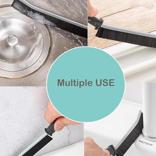 2 Pcs Crevice Cleaning Brush Hard Bristle Deep Reach Tight Space Cleaner for Bathroom Kitchen Tiles Windows Doors Slots