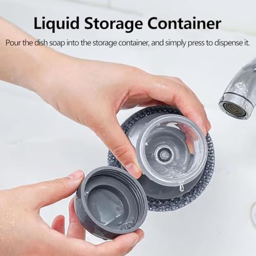 Comfort Grip Soap Dispensing Kitchen Scrub, Dish Brush with Soap Dispenser, Steel Wool Scrubber for Dishes Pans Kitchen Sink Bathtub Tile and Household (1pc-10) - color: 1pc-10