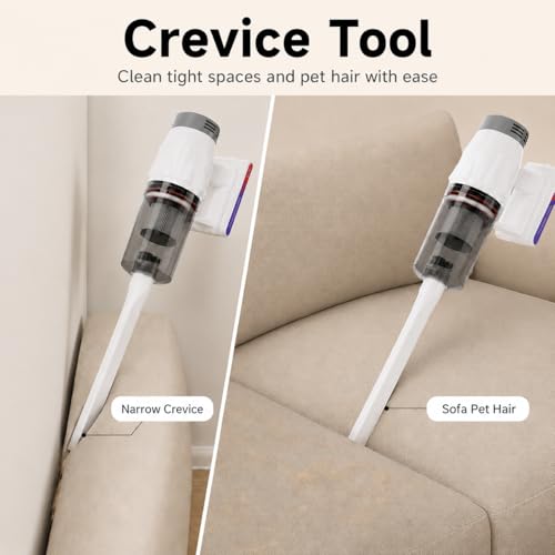 KEROMEE Cordless Vacuum Cleaner, Handheld 5-in-1 Small Stick Lightweight Vacuum Car Vacuum for Pet Hair Hardwood Floor Cleaning