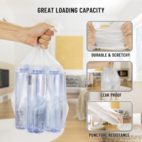105Counts 8 Gallon Trash Bags, Flexible & Durable Kitchen Garbage Bags, Unscented & Easy Tearing Medium Trash Bag for Kitchen, Bathroom, Bedroom, Office, Transparent - style: 8 Gallon Transparent 105 counts