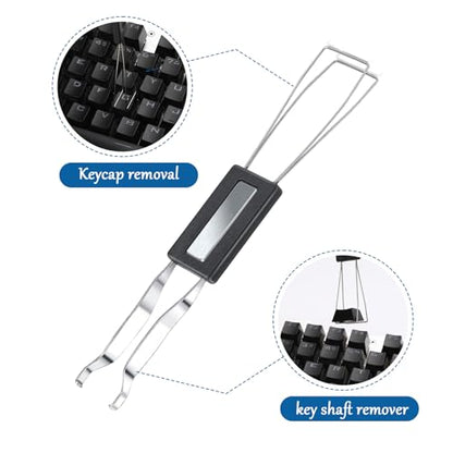2PCS Keycap Puller and Switch Puller with 2PCS Keyboard Brush, Keycap Remover Switch Puller Mechanical Stainless Steel Keyboard Remover Keyboard Cleaning and Fixing Tool for Mechanical Keyboard