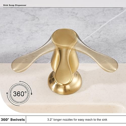 GAGALIFE Kitchen Sink Soap Dispenser Brushed Gold, Under Sink Soap Dispenser with 40" Silicone Extension Tube, Say Goodbye to Frequent Refills - color: Gold, size: with Hose