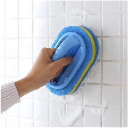 1 Pack Heavy Duty Scrubbing Brush, Ergonomic Handle Scrubber for Bathroom Tile & Kitchen Sink, Durable Cleaning Tool for Bathtub, Grout, Oven, Non-Slip Blue