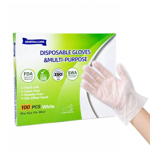 Disposable Plastic Gloves Food Handling Service Gloves Disposable For Cooking - style: White100pcs