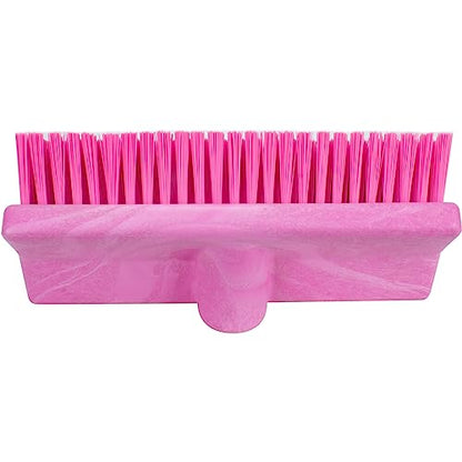 SPARTA 40423EC26 Plastic Floor Scrub Brush, Wall Brush, Equipment Brush With Nonabsorbent Bristles For Industrial Kitchens, Hospitals, Commercial Cleaning, 10 Inches, Pink, (Pack of 2) - color: Pink