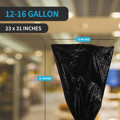 Home and Kitchen Durable Black Trash Bags, 12-16 Gallon, Strong and Puncture Proof Resins, 0.8 Mil Thick, Standard Wastebasket Size 23 x 31, Extra Tall, Office and Food Waste, 250 Count - style: 12-16 Gal, .8 Mil, 250 Count, Black