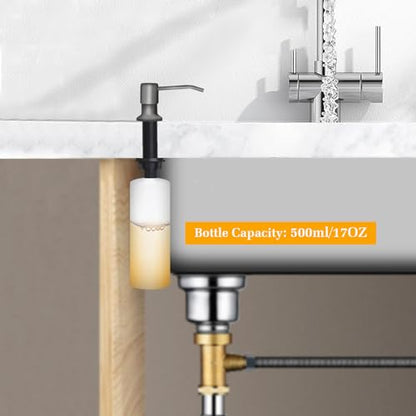 Soap Dispenser for Kitchen Sink, Built in Sink Soap Dispenser Lotion Dispenser with 17 OZ Bottle, Refill from The Top Bar Sink Soap Dispenser, Gray - color: Gray 01, size: Comes with 17 OZ Bottle