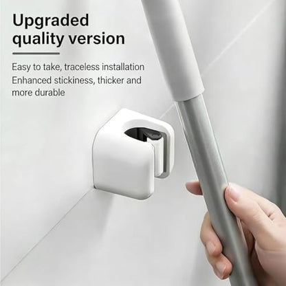 4pcs Wall-Mounted Mop and Broom Holder, No-Drill Wall Storage Hook, Functional Tool Organizer for Bathroom and Kitchen, Garden Cleaning Accessories, Household Hooks