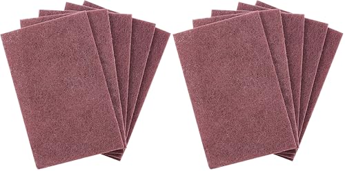 Heavy Duty XL Red Scouring Pads. 6x9 in 10 Pack of Scrubber Tools for Cleaning Stainless Steel Pots, Pans, Grills and Griddles. Extra Large Pad for Outdoor Use on Railings and Tiles. - size: 5 Count (Pack of 2)