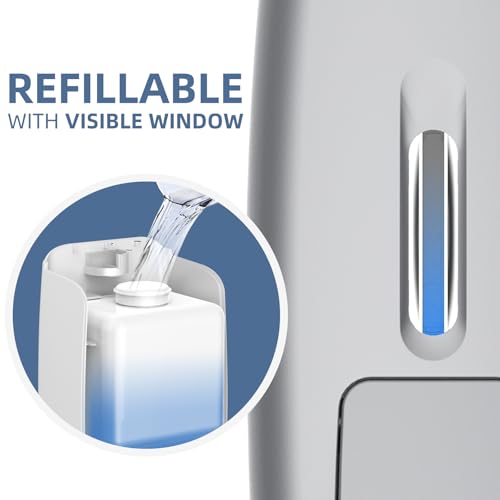 Soap Dispenser Wall Mount 28oz Commercial Hand Soap Dispenser for Bathroom Liquid Gel Hand Sanitizer Dispenser No Drilling Silver - color: Silver