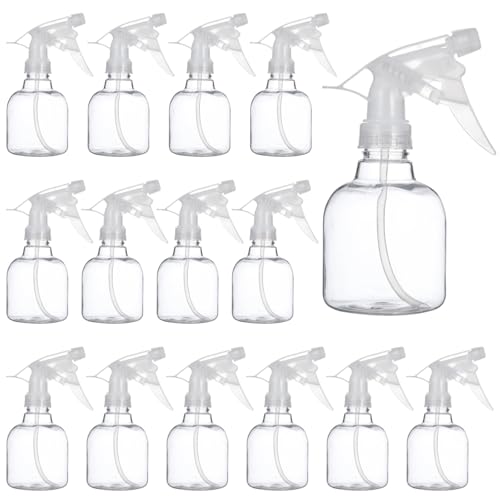 24 Pcs Refillable Spray Bottles, Small 8 oz Plastic Spray Bottles with Adjustable Nozzles for Gardening, Hair Care, Cleaning