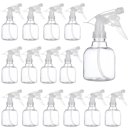24 Pcs Refillable Spray Bottles, Small 8 oz Plastic Spray Bottles with Adjustable Nozzles for Gardening, Hair Care, Cleaning