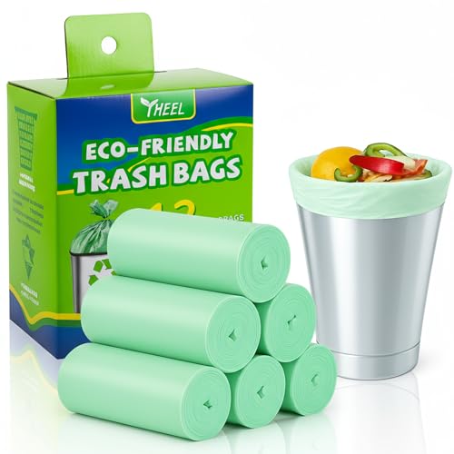 Small Trash Bags 1.2 Gallon: 150 Counts Bathroom Trash Bags Unscented Small Garbage Bags Strong Leak-Proof Trash Liners for Office Bedroom - YHEEL - color: 1.2Gal-Green-150pcs