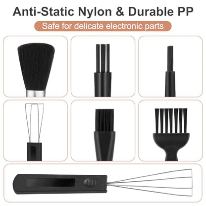 7 Pcs Keyboard Cleaning Kit with Keycap Puller Switch Puller Multifunctional Keycaps Removal Tool Mini Anti-Static Dust Brush Keyboard Key Remover for Computer Keyboards Motherboard Camera Small Space