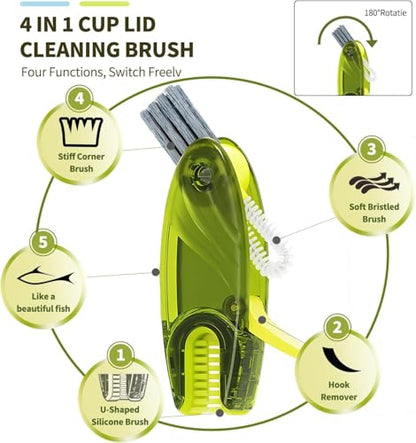 3 in 1 Cup Lid Gap Cleaning Brush Set, 2PCS Multifunctional Bottle Cleaning Brush for Bottle Gaps Bottle Cleaner Home Kitchen Cleaning Tools, 3 Colors - color: Mixed Colors