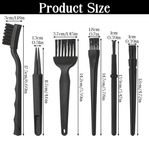 6 Pack Small Cleaning Brush Set Anti Static Small Cleaning Brushes for Tight Spaces, Electronics, Computer Keyboards, Laptops, Sewing Machines, and More