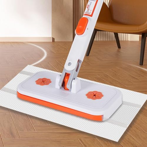 Click Mop - Flexible Clip Flat Cleaner, 1 Piece Manual for Hardwood Surfaces, Adjustable Stainless Steel Handle, Household Supply, Floor Tool for Tiles, Laminates and Boards