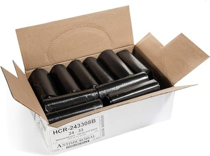 Aluf Plastics High Density Trash Bags, 16 Gallon, 1000 Count, 8 Micron (eq), 24" x 33", Black, for Bathroom, Office, Industrial, Commercial, Janitorial, Municipal, Recycling - color: Black, style: 12-16 Gal, 8 Micron Equiv, 1000 Count