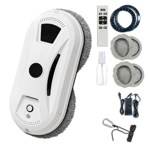 Automatic Window Cleaning Robot, Robot Window Cleaner with AI Intelligent Positioning & Edge Detection & Powerful Suction, Anti-Drop Safety for High-Rise Glass & Large Bay Windows