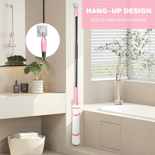 Self-Wringing Twist Mop for Floor Cleaning, 57” Long Handle Heavy Duty Microfiber Mop for Wet Mopping on Tile, Hardwood, Kitchen, Bathroom, Patio, Garage, Commercial Household Clean (Pink) - size: Complete Mop
