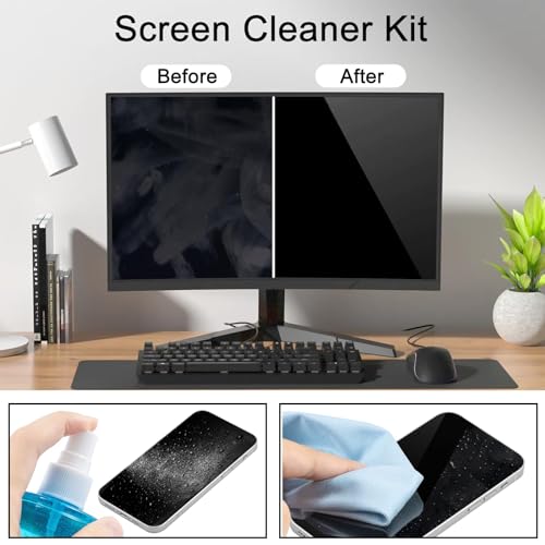 walrfid 2 Pcs Car Screen Cleaner Spray and Wipe, TV Computer Laptop Touchscreen Mist Cleaning Kit Wipe for CD Disc, Electronic Cell Phone iPad iPhone MacBook Pro Tablet Monitor LCD LED Flat Screens - color: 2 Pack, Blue