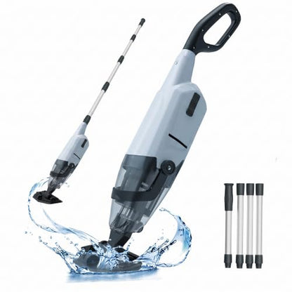 Efurden Handheld Pool Vacuum, Rechargeable Pool Cleaner with Running Time up to 60-Minutes Ideal for Above Ground Pools, Spas and Hot Tub for Sand and Debris (Grey)