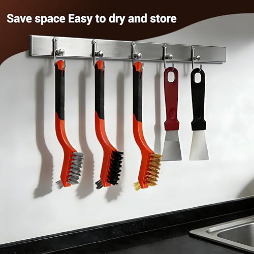 6 Pieces Nylon Brushes Set, Brushes for Cleaning Welding Slag and Rust,Scratch Brush with Mini Head & Hanging Hole for Everyday Cleaning (6, Nylon) - color: Nylon