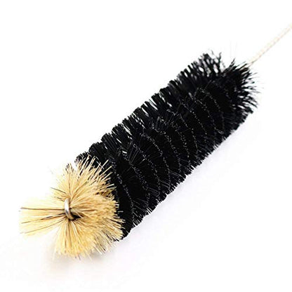 Long Bottle Brush, 17 in Bendable Cleaner Brushes for Cleaning Neck Beer Bottles, Wine, Baby Bottles, Water Bottles, Tumblers, Flask, Bird Feeder, Vase, Pipes and Brewing Supplies Black + White/2Pack - color: White+black