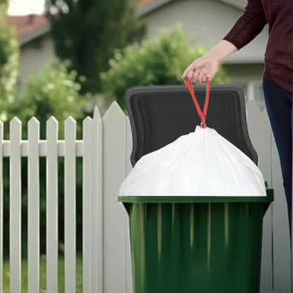 BEIDOU-PAC 39 Gallon Lawn & Leaf Trash Bags Drawstring, 50 Count, Heavy Duty White & Unscented Plastic Bags, Multi-purpose Garbage Bags for Home Commercial, Outdoor, Construction, Industrial - style: 39 Gallon |50 Count