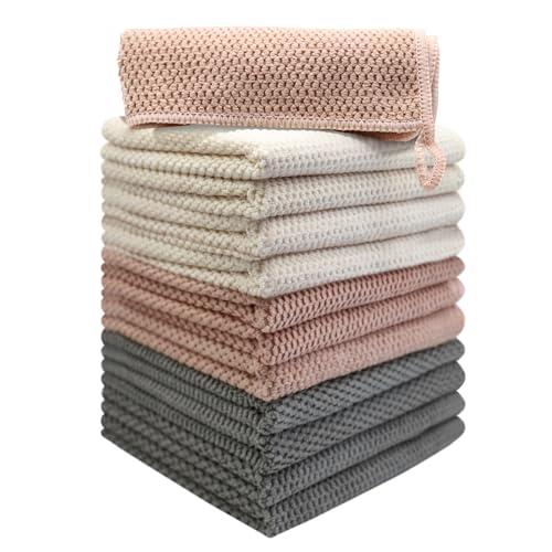 K&janet6am Dish Cloths for Washing Dishes, 12 Pack Kitchen Dish Cloths, Super Absorbent Microfiber Cleaning Cloth, Premium Waffle Dish Towels for Kitchen, 12x12 Inches - color: 12pack
