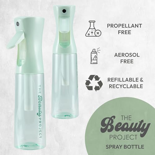 Spray Bottle Mister for Hair - Continuous Mister, Fine Water Mist, Trusted by Professional Salons & Barbers, 10.1oz - Clear Bottle (Sage) - color: Sage