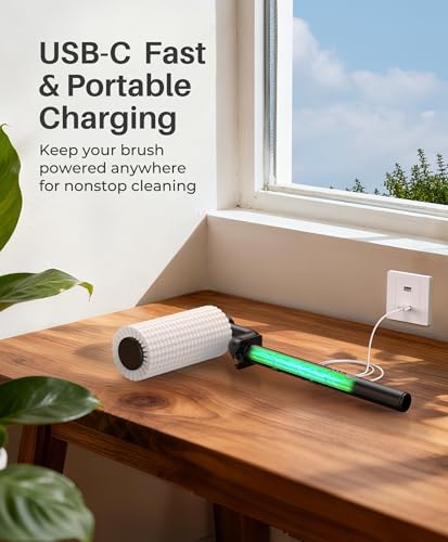 LyriFine Electric Solar Panel Cleaning Brush and Pole Kit, 20Ft Extendable Washing Kit with Water Fed Pole, 2 Speed & Soap Dispenser, Outdoor Window Cleaning Tool for Solar Panel, Window, Roof, RV