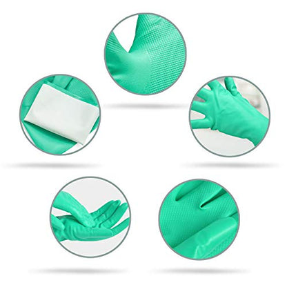 GAYISIC Reusable Kitchen Cleaning Gloves With Latex Free, Non-Slip Design Heavy Duty Gloves for Dishwashing 2 Pairs - size: Large (Pack of 2)