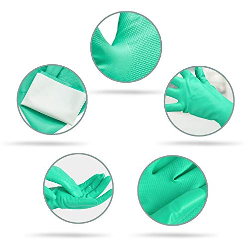 GAYISIC Reusable Kitchen Cleaning Gloves With Latex Free, Non-Slip Design Heavy Duty Gloves for Dishwashing 2 Pairs - size: Medium (Pack of 2)