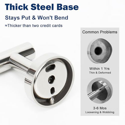 NearMoon Bathroom Toilet Paper Holder, Premium SUS304 Stainless Steel Rustproof Wall Mounted Toilet Roll Holder for Bathroom, Kitchen (1 Pack, Chrome Finish) - color: Chrome Finish
