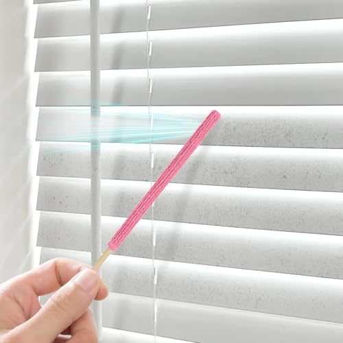 12 Pcs Microfiber Detail Duster Sticks, Mini Cleaning Tool for Crevices, Car Vents, Fan Blades, Window Blinds, and Small Spaces (Blue & Pink)