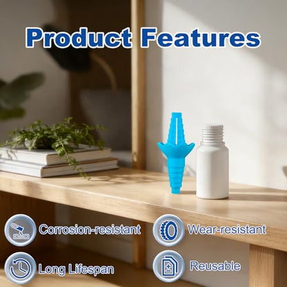 2 Pack Last Drop Universal Bottle Emptying Kit Transfer Connector for Soap, Lotion, Shampoo, Conditioner, and Kitchen,and Bathroom Use Reusable Bottle Funnel Adapter (Blue) - color: Blue