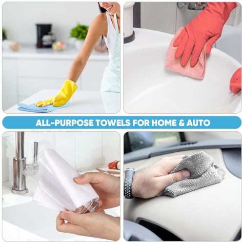 AIDEA Microfiber Cleaning Cloth Roll, 75PK, Tear Away Reusable Paper Towels, Pink Towels Lint Free Rags for House, Kitchen, Car Cleaning Supplies, 11.5"×11.5" - color: Pink
