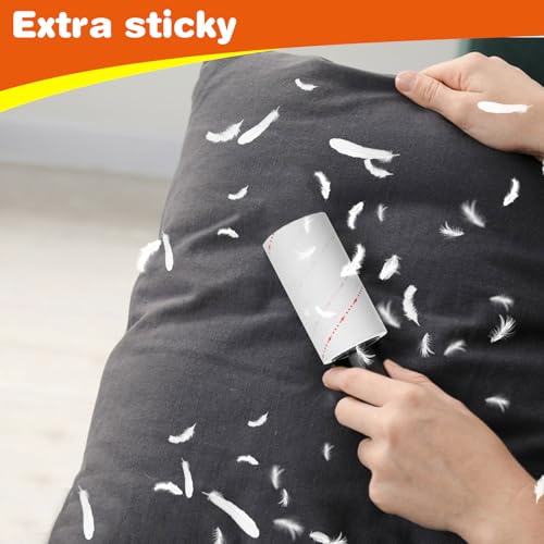 Yvnicll 630 Sheets Extra Sticky Lint Rollers for Pet Hair | Easy Spiral Tear Lint Roller for Clothes and Pet Hair， Remover for Couch, Furniture and Carpet.