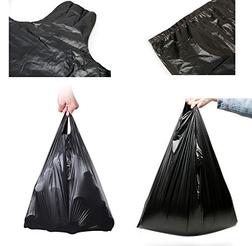 200 Counts Kitchen Garbage Bags and 1.8mil Thick Black Trash Bag with Handles, 14x21.6 Inch 3-4 Gallon Picnic, Kitchen, Daily Use, Bedroom Waste Bin Garbage Bags, Bulk Bags