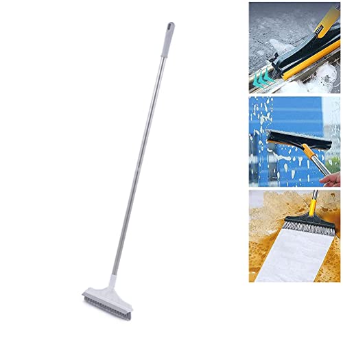 Detachable Long Handle 120 Degree Rotatable Shower Floor Scrubbing Brush for Bathroom Kitchen Home Tool (White)