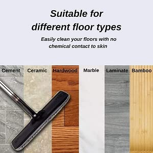 2 Pack Replacement Washable Cleaning Pads Compatible with Rhodium Floors Mop and Bucket Set - Mops Flat Replacement Heads for Floor Cleaning and Scrubbing