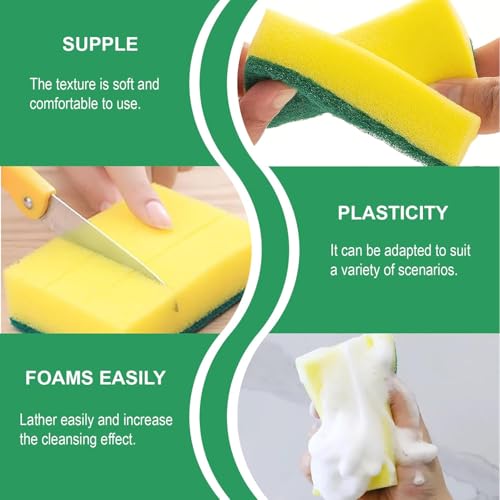 Kitchen Scrub Dish Sponge, 5 Pack Cleaning Brush Scrubber Supplies for Dishwashing, Dinnerware Sets, Pan Pot, Glass, Dishwasher, Sink, Bathroom - size: Large