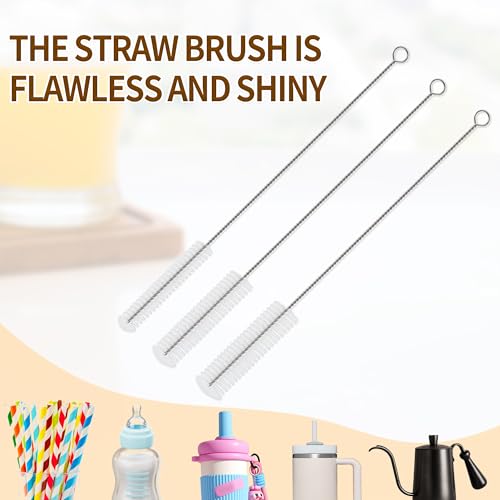 Peitushengjin Bottle Brush Cleaning Set, 12.2-inch Long-Handled Bottle Brush, Nylon Straw Brush, Cup Lid Cleaning Brush (Includes 1 Suction Cup Hook for Storing the Brushes) - color: 1 Black Brush, 1 Yellow Brush, 7 White Brushes 1 White Suction Cup Hook